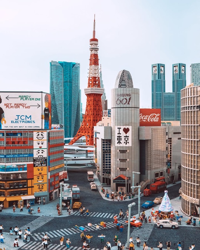 Mô hình thành phố Tokyo thu nhỏ bằng lego tại công viên giải trí Legoland Nhật Bản. Nguồn: ungaijinaujapon