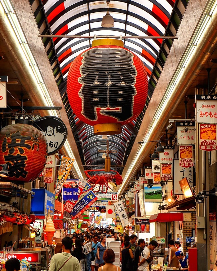Du lịch Osaka 1 ngày phải ghé thăm khu chợ Kuromon. Nguồn: visitjapanau